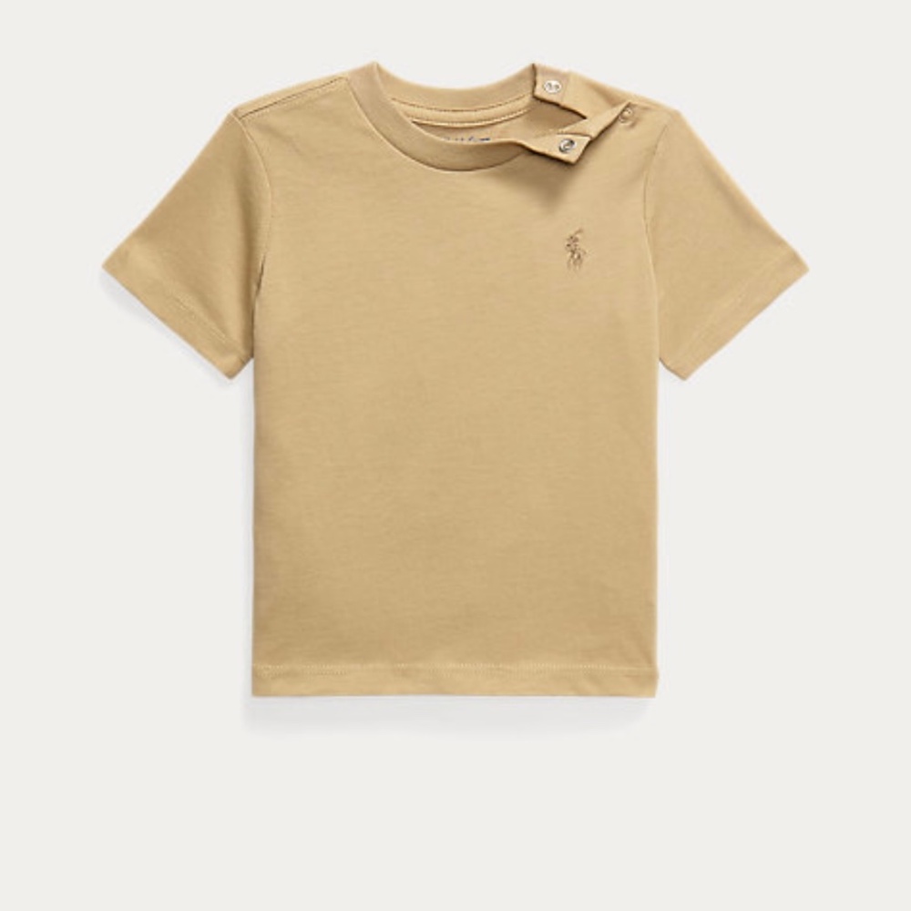 Ralph Lauren Cotton Jersey Crew Neck Tee in Vintage Khaki